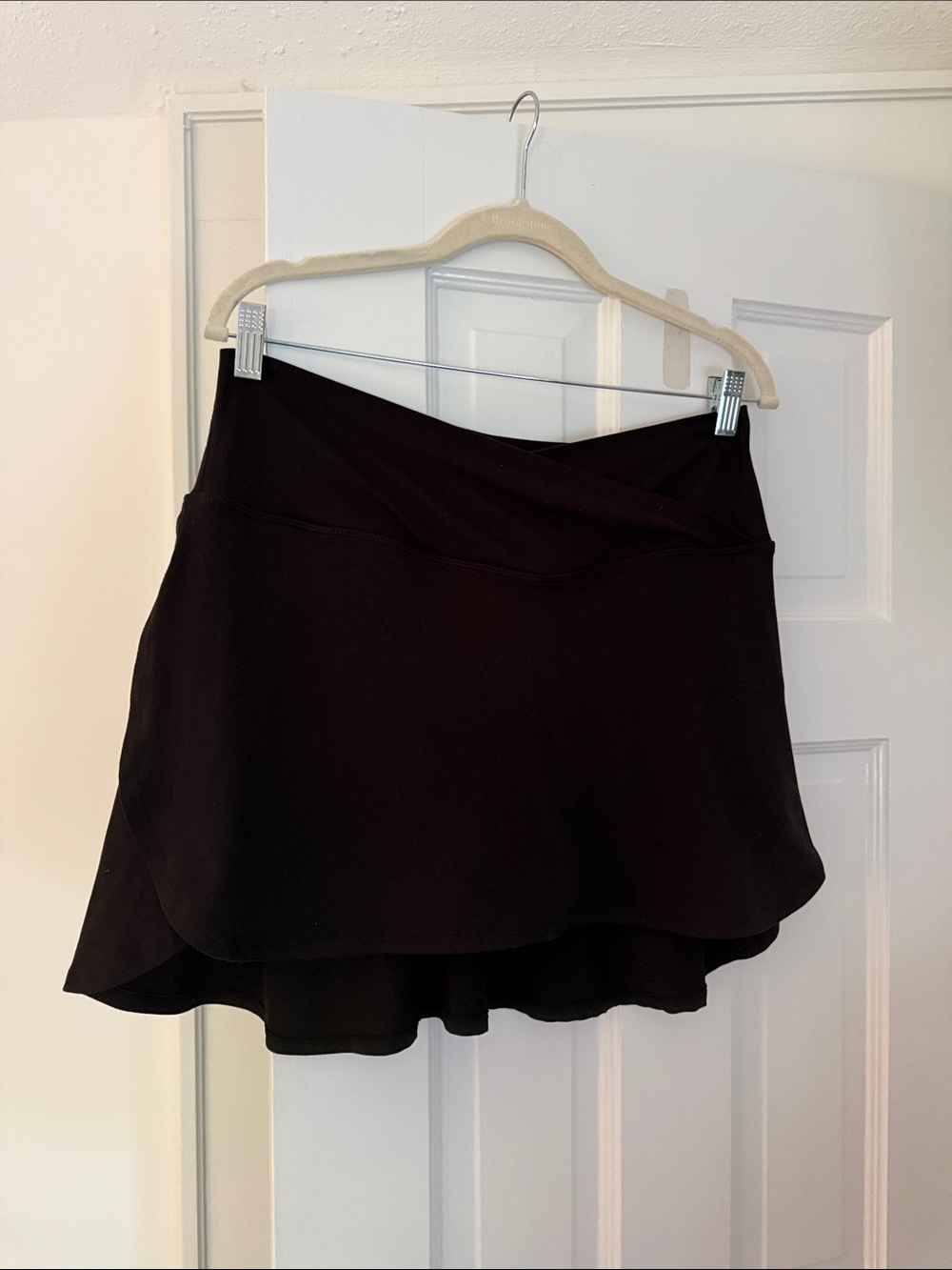 Black Cross-Front Skater Skirt